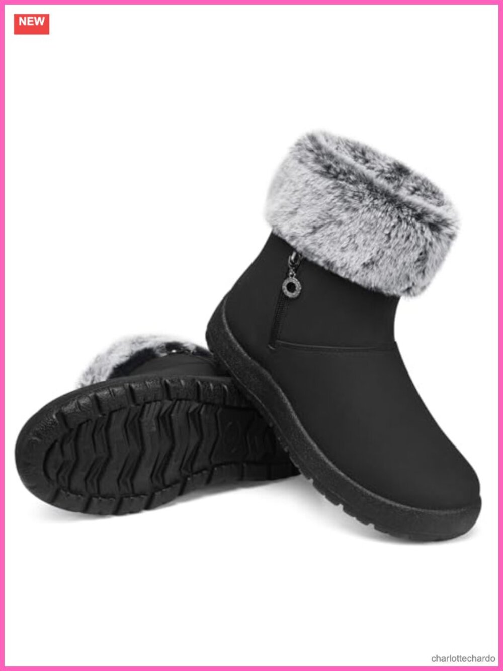 Waterproof Fur Lined Winter Snow Boots Ankle Booties for Women Non-Slip
